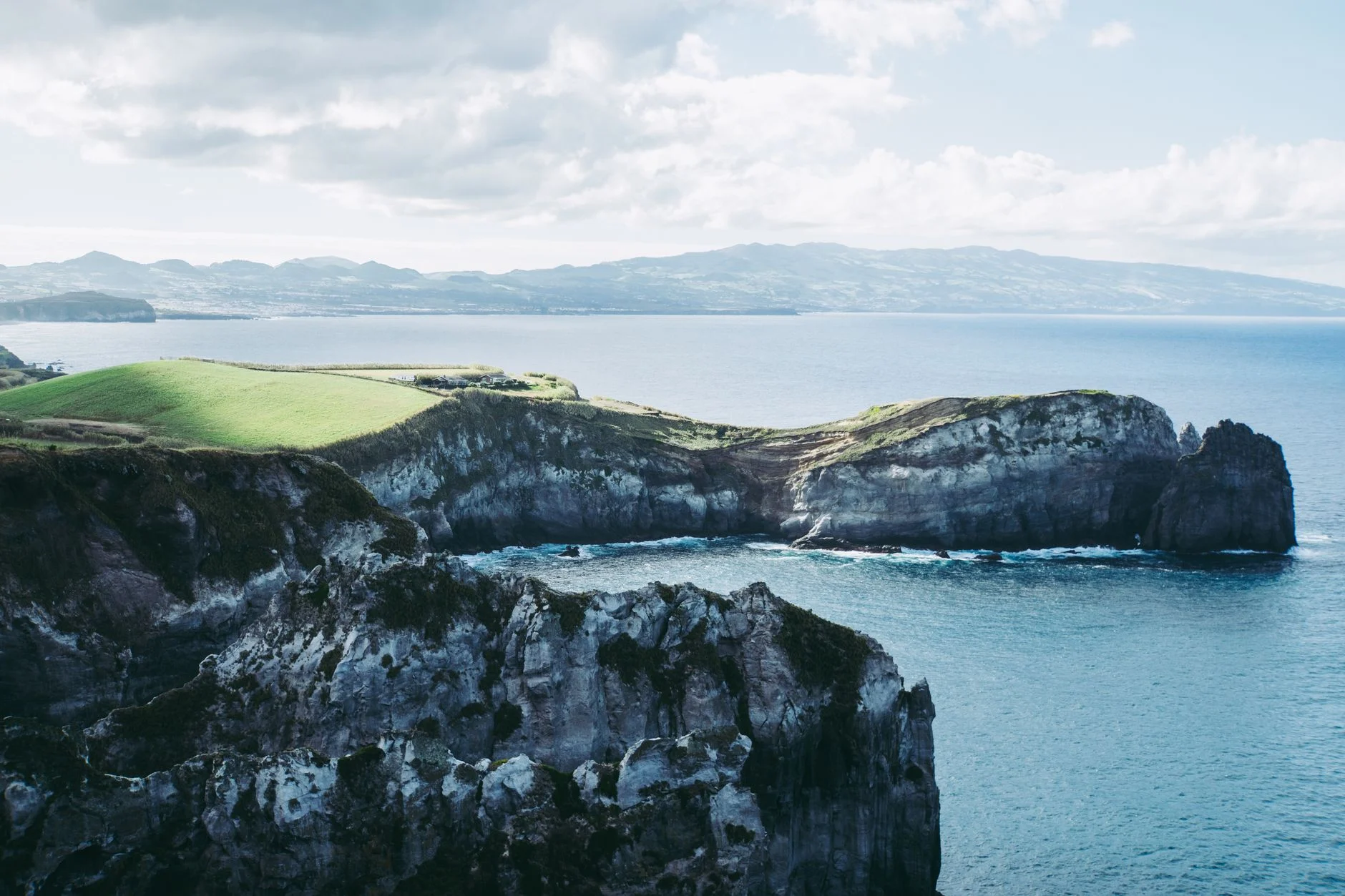 A turquoise bay on the coast of São Miguel, Azores