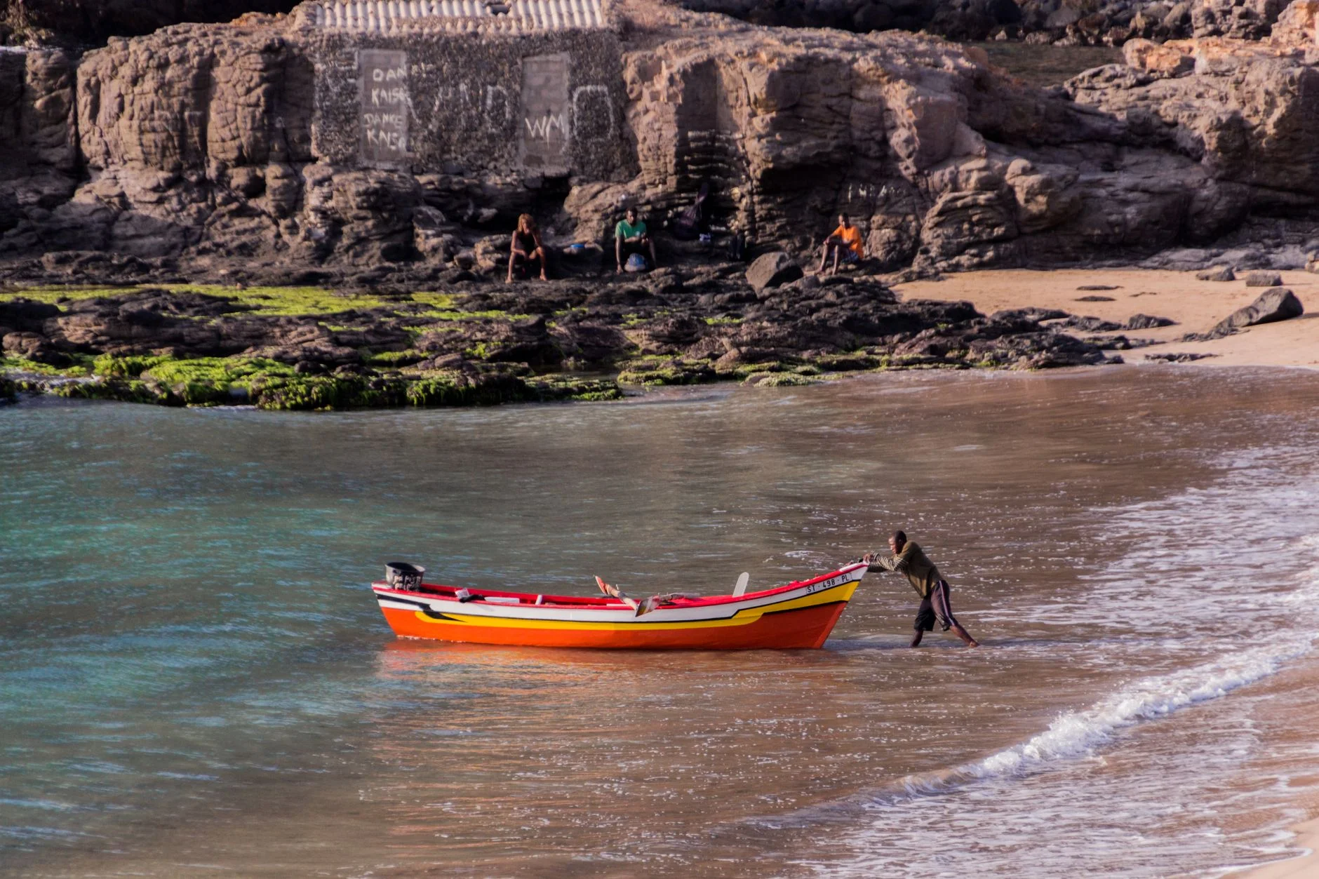 An Atlantic island coastline in warm summer light