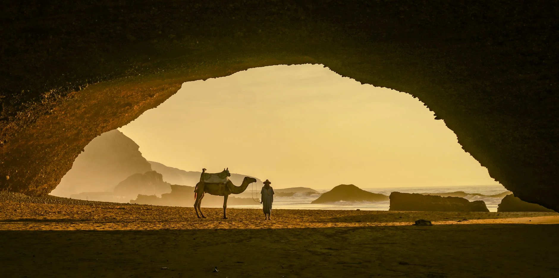 Morocco's Atlantic coast in golden light