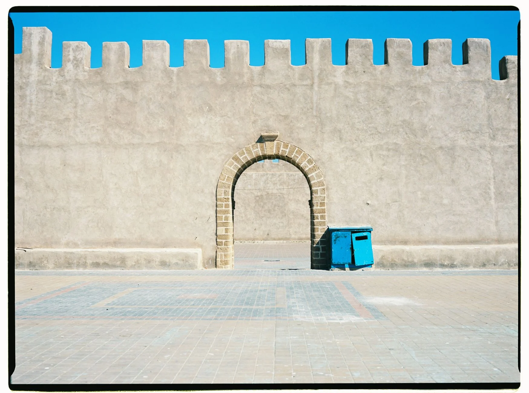 A blue door in the medina of Essaouira, Morocco